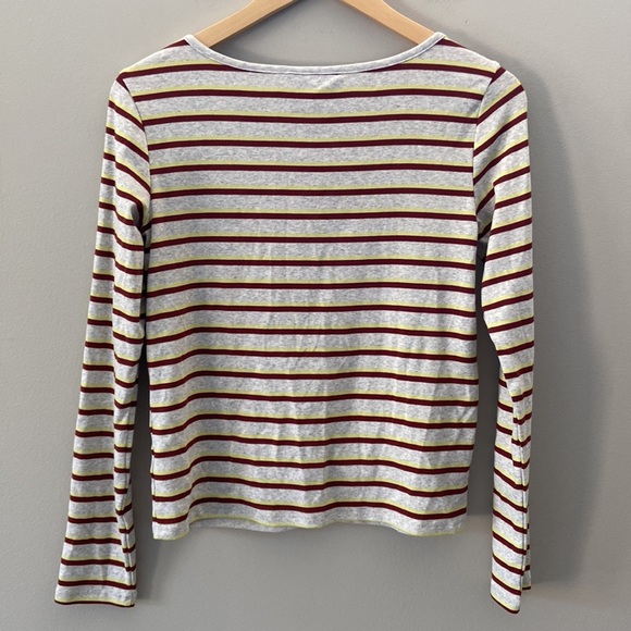 Joe Fresh Tie Front Long Sleeve Striped Y2K Styled Lightweight Cardigan - Picture 4 of 4